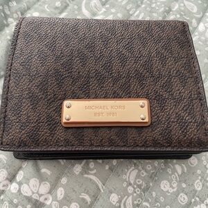 Michael Kors est 1981 brown folding logo wallet